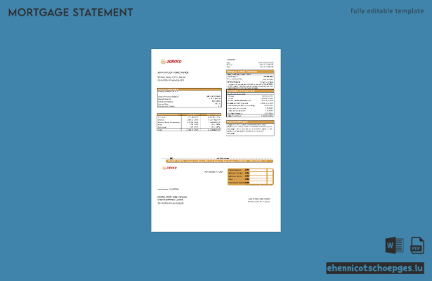 Zambia Zanaco Bank Hypothekenabrechnung in Word- und PDF-Formaten – Beispielvorschau